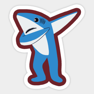 Dady shark dabbing Sticker